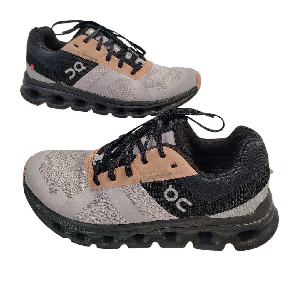ON RUNNING Women's Cloudrunner Waterproof Shoes Size 8 Black Gray Pink *FLAW*